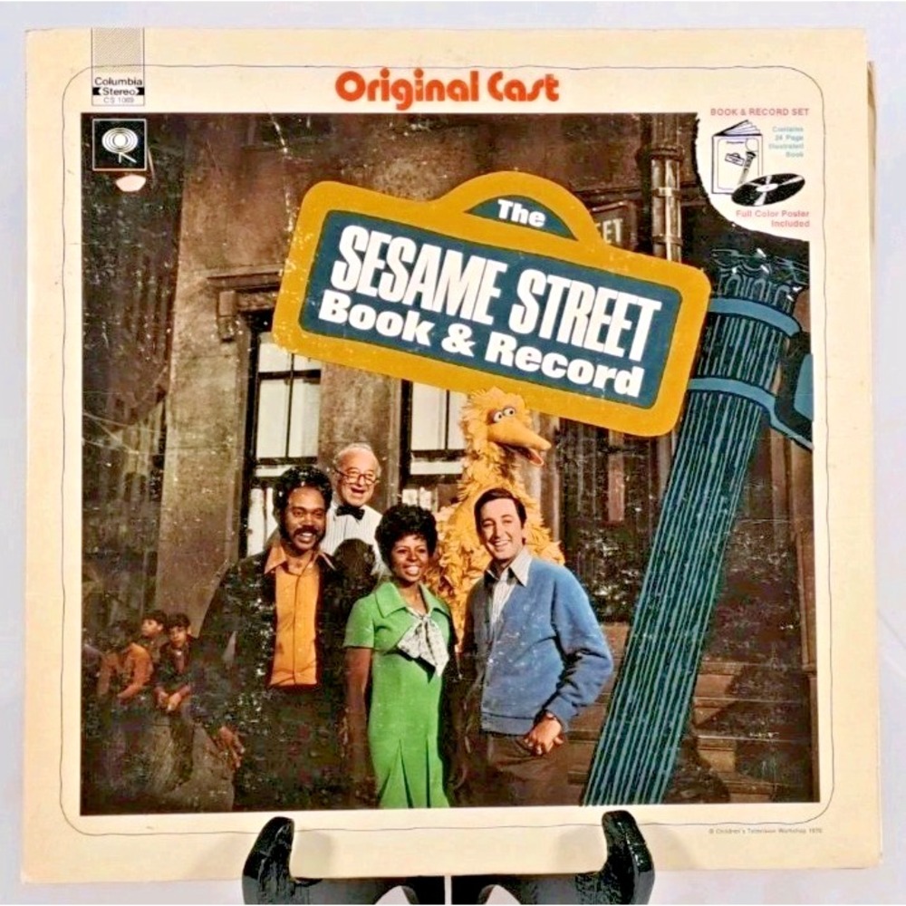 Vintage 1970 Sesame Street Book and Record Set Vinyl LP Poster CS 1069 Original